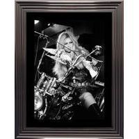 Affiche encadrée Noir et Blanc: Brigitte Bardot - En Harley Davidson - 50x70 cm (Cadre Tucson)